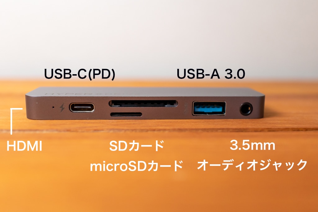 HyperDrive iPad Pro USB-Cハブのポート配置
