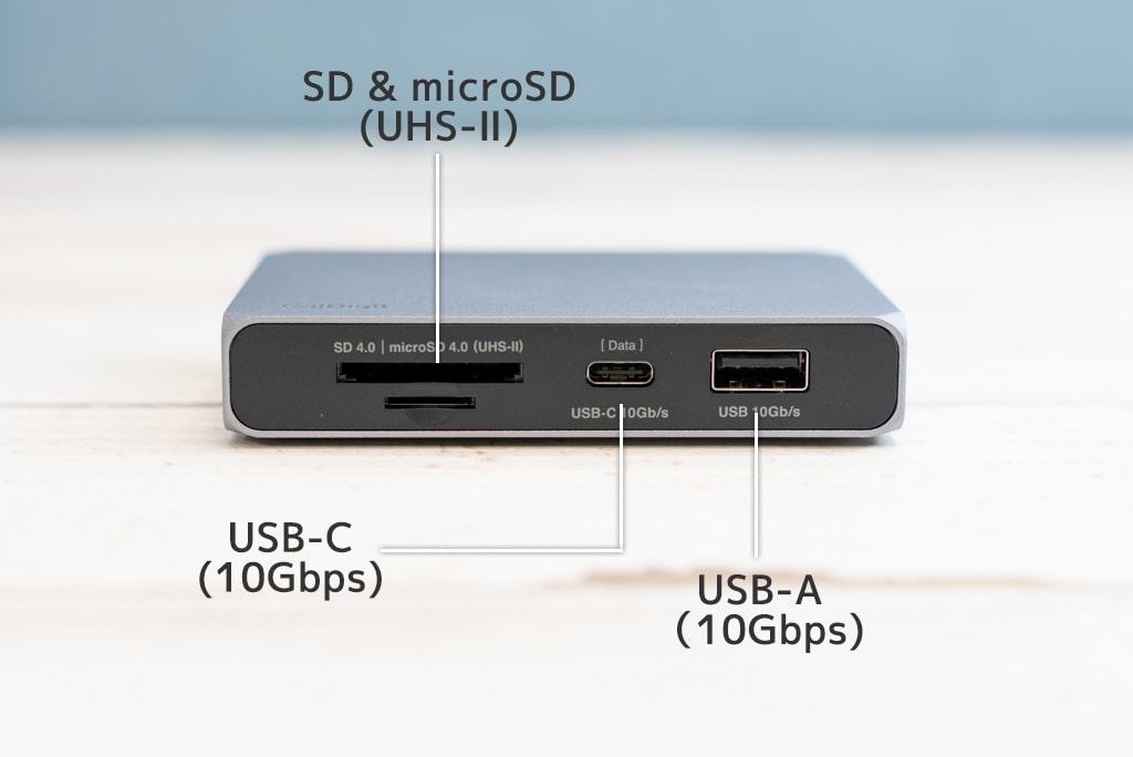 CalDigit USB-C SOHO Dockの前面ポート